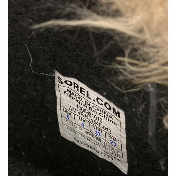 Sorel Joan of Artic Winter Black Waterproof Boots Suede Fur Snow Shoe US 6 EU 37 - Picture 10 of 12